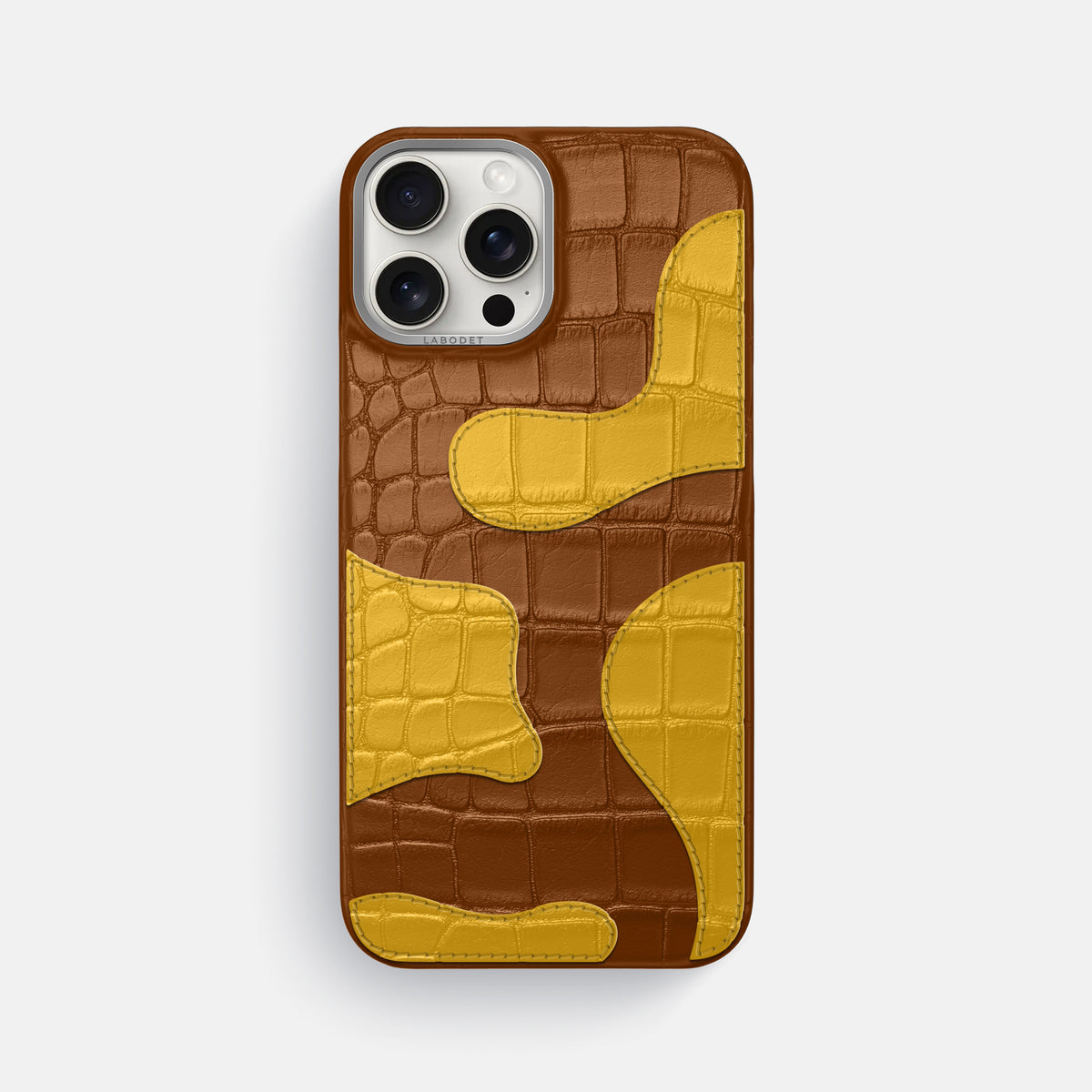 Honey iPhone 16 Pro Max Classic Case Camouflage In Alligator with Steel Metal -1 | Honey-Steel
