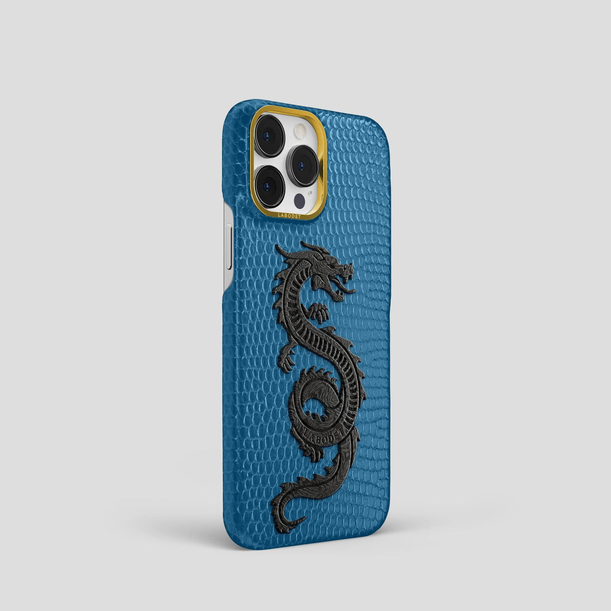 Blue iPhone 14 Pro Classic Case with Gold Metal -2 | Blue-Gold