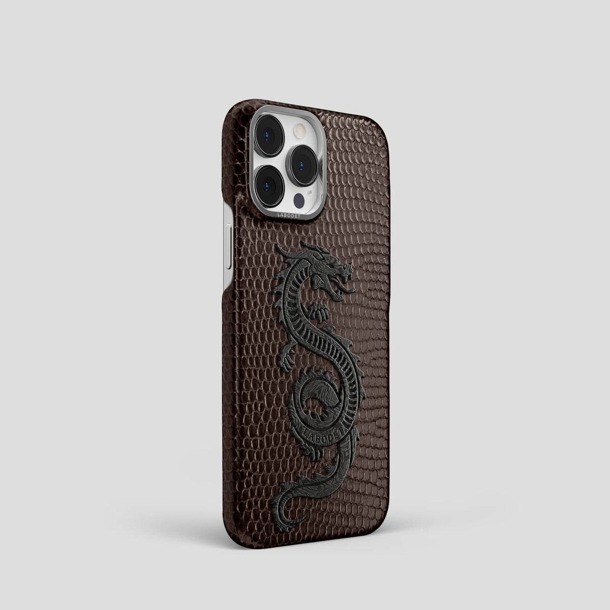 Brown iPhone 14 Pro Classic Case with Steel Metal -2 | Brown-Steel
