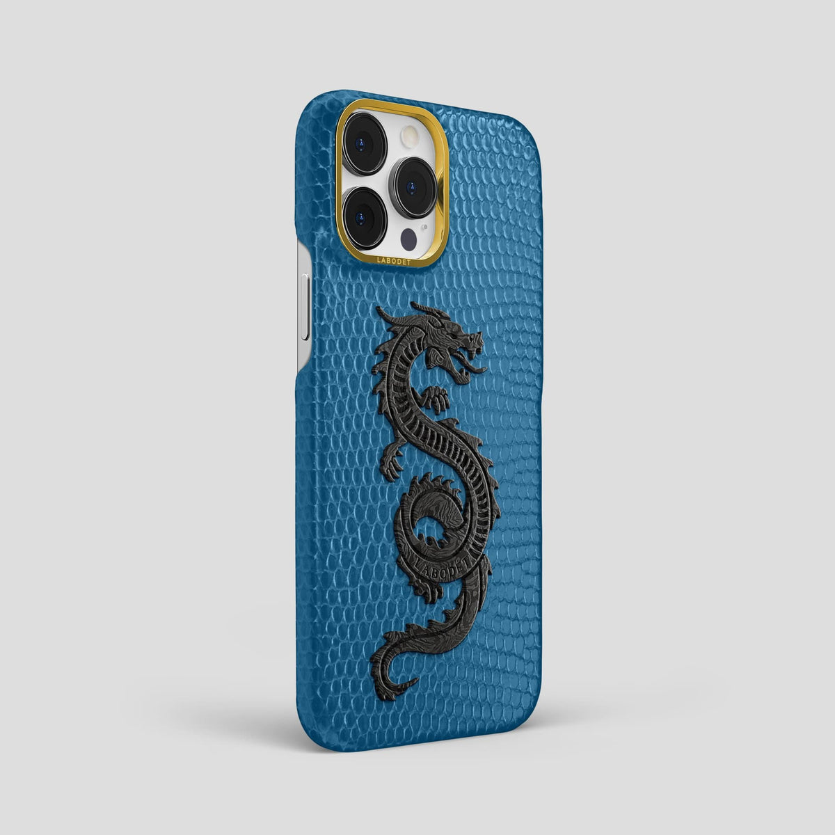 Blue iPhone 14 Pro Max Classic Case with Gold Metal -2 | Blue-Gold