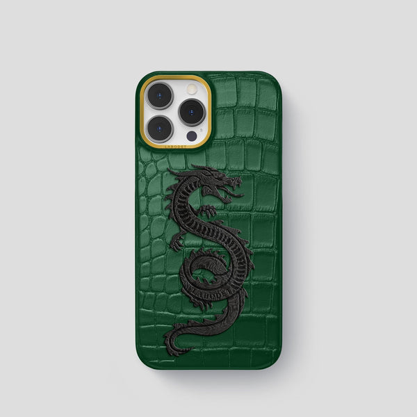 iPhone 15 Pro Classic Case Alligator with Carbon Dragon