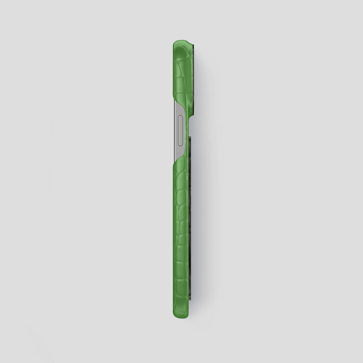 Apple-Green iPhone 14 Pro Max Classic Case Alligator with Black Metal -3 | Apple-Green-Black