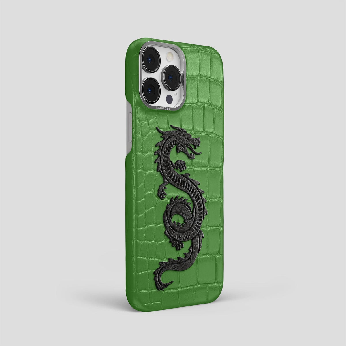 Apple-Green iPhone 14 Pro Max Classic Case Alligator with Steel Metal -2 | Apple-Green-Steel