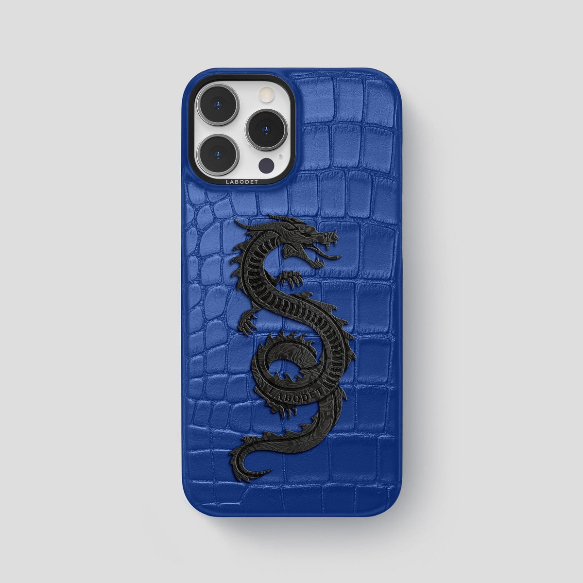 Royal Blue iPhone 14 Pro Max Classic Case Alligator with Black Metal -1 | Royal-Blue-Black