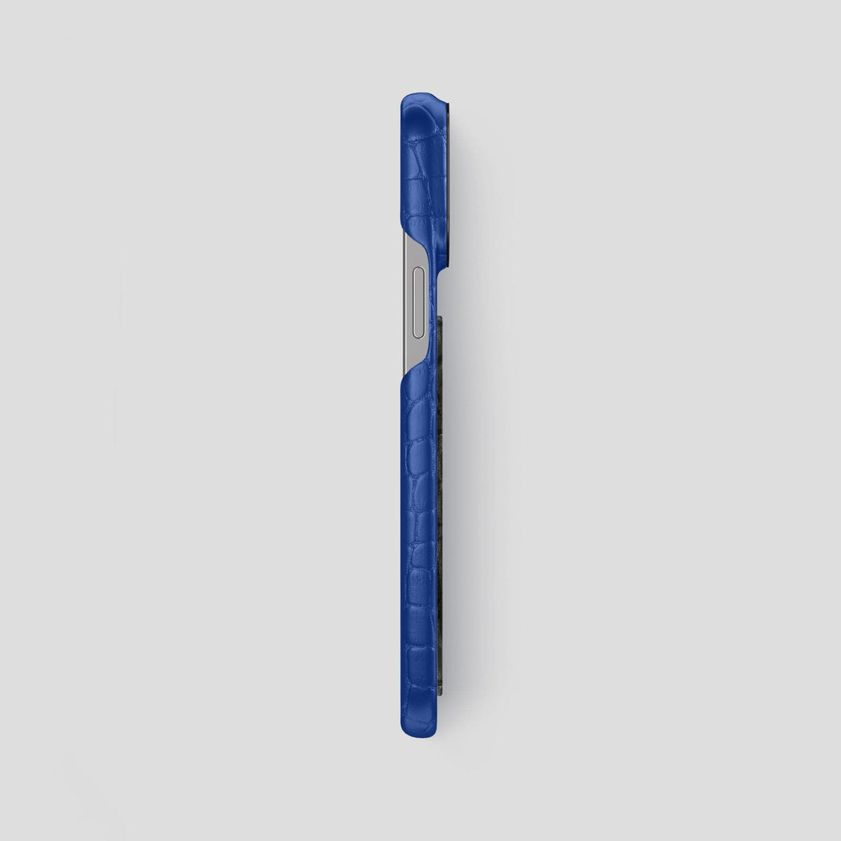 Royal Blue iPhone 14 Pro Max Classic Case Alligator with Black Metal -3 | Royal-Blue-Black