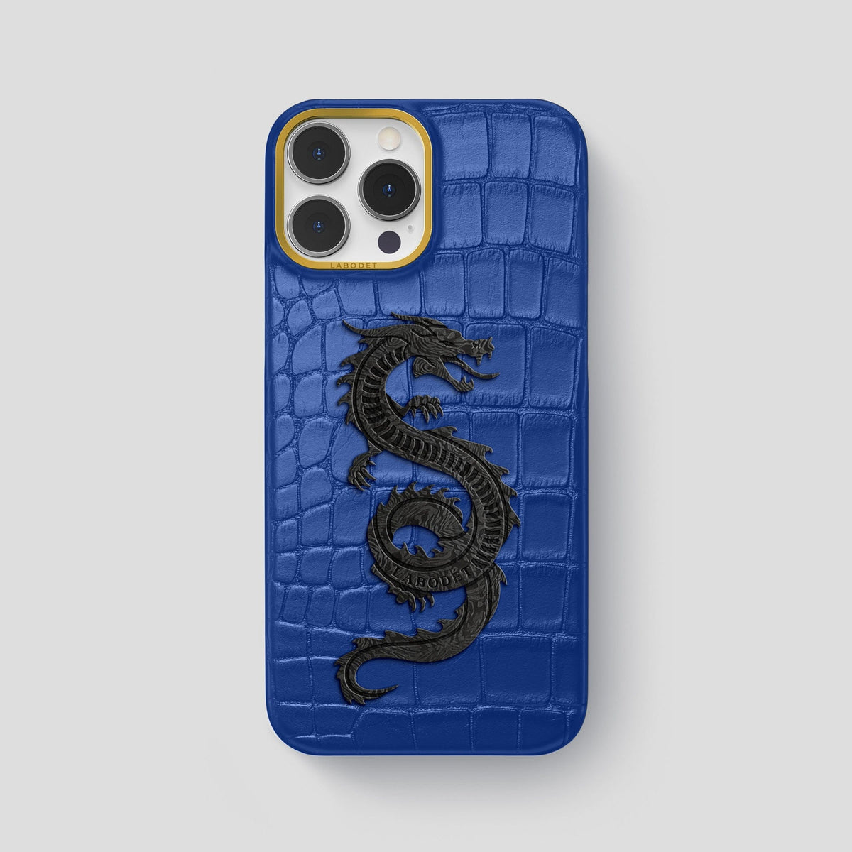 Royal Blue iPhone 14 Pro Max Classic Case Alligator with Gold Metal -1 | Royal-Blue-Gold
