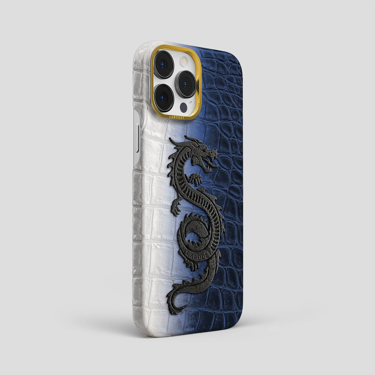 Navy Blue iPhone 14 Pro Max Himalaya Classic Case with Gold Metal -2 | Navy-Blue-Gold