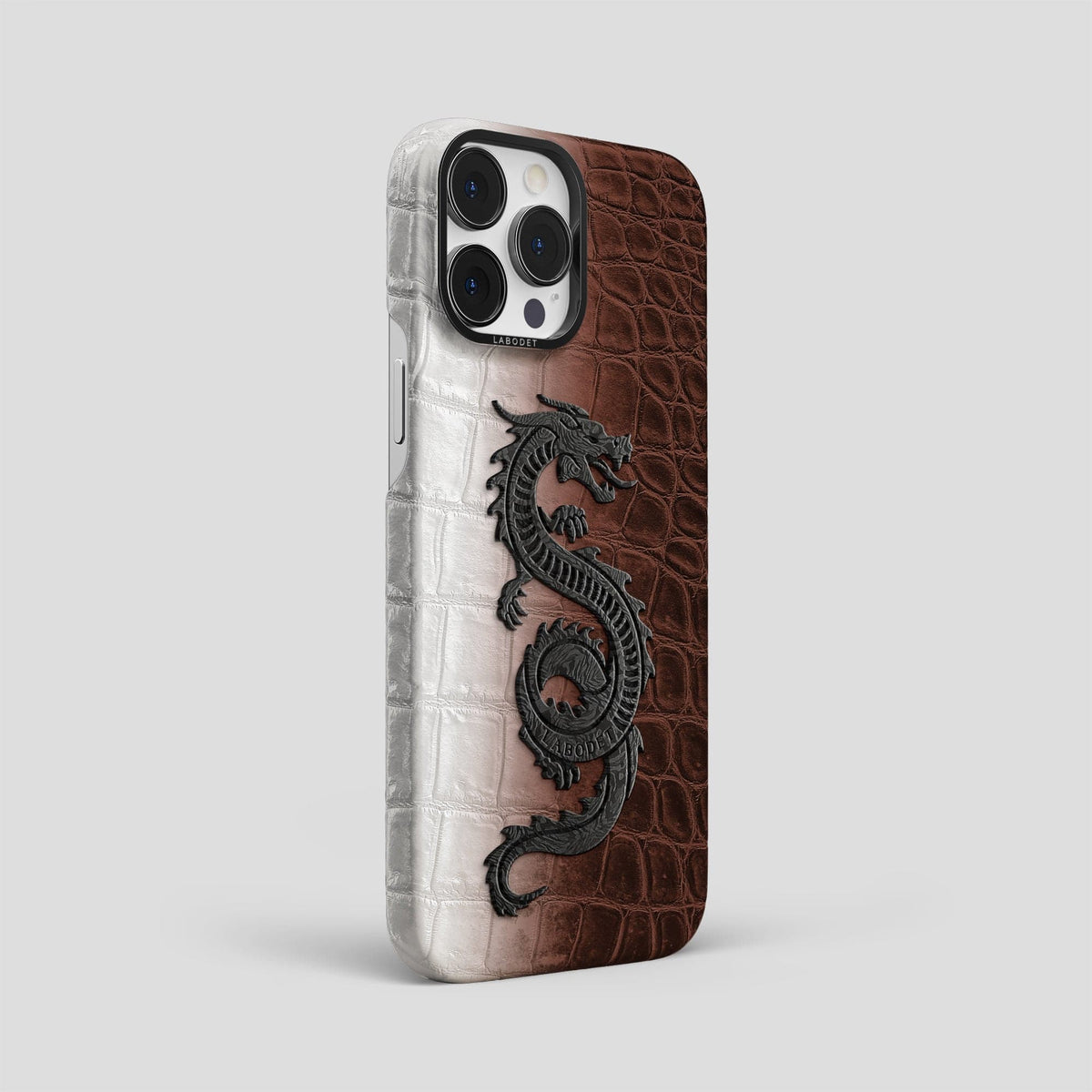 Dark Brown iPhone 14 Pro Max Himalaya Classic Case with Black Metal -2 | Dark-Brown-Black