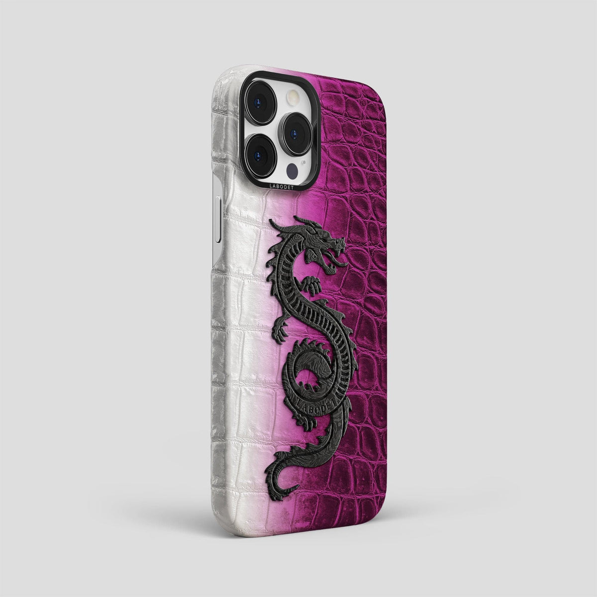 Fuchsia iPhone 14 Pro Max Himalaya Classic Case with Black Metal -2 | Fuchsia-Black