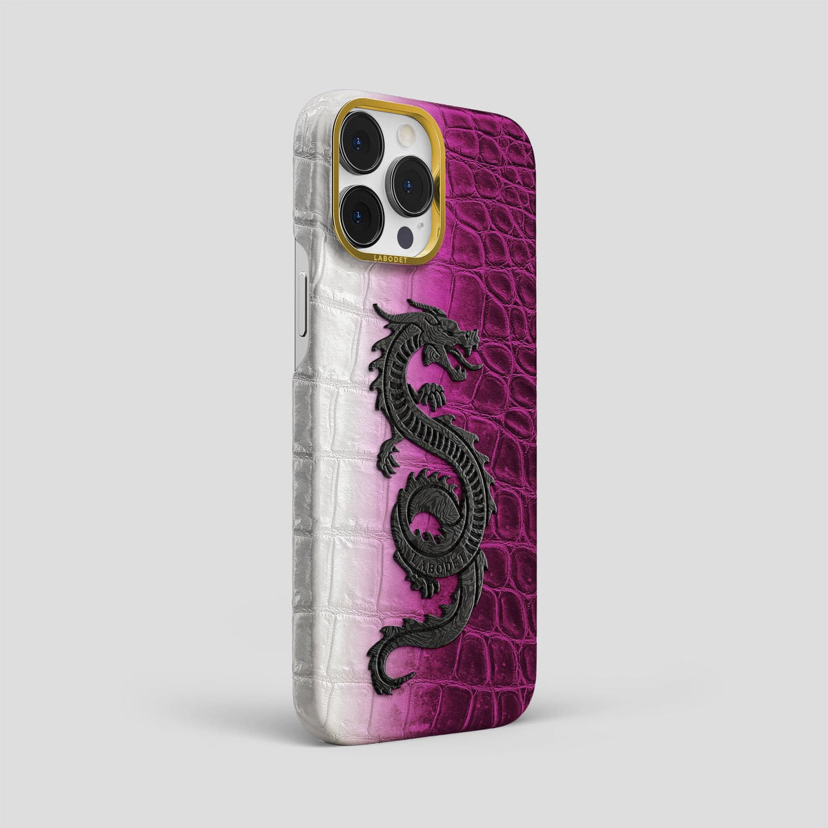 Fuchsia iPhone 14 Pro Max Himalaya Classic Case with Gold Metal -2 | Fuchsia-Gold