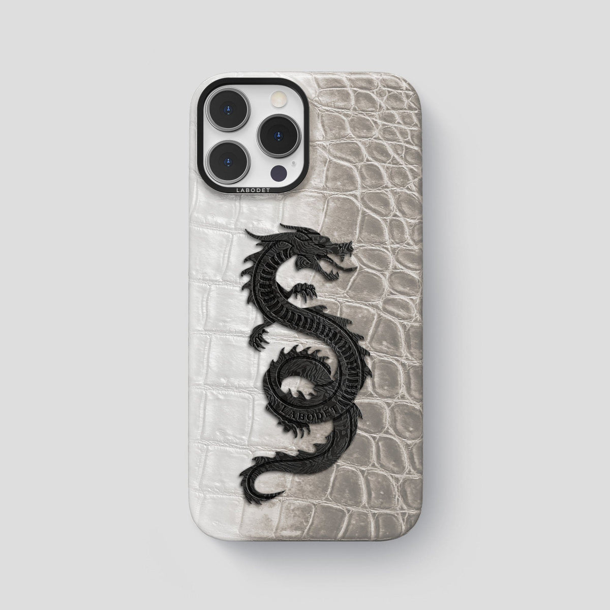 Grey iPhone 14 Pro Max Himalaya Classic Case with Black Metal -1 | Grey-Black