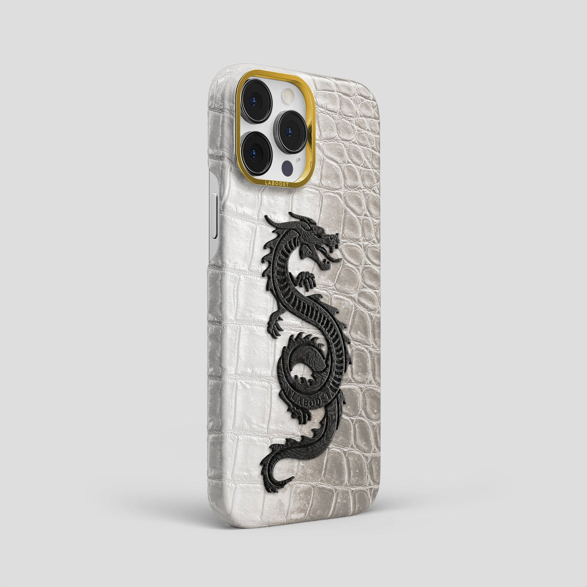 Grey iPhone 14 Pro Max Himalaya Classic Case with Gold Metal -2 | Grey-Gold