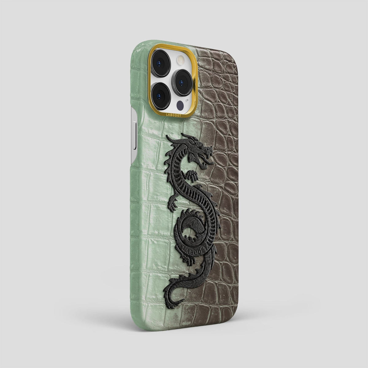 Pistachio iPhone 15 Pro Max Himalaya Classic Case with Gold Metal -2 | Pistachio-Gold