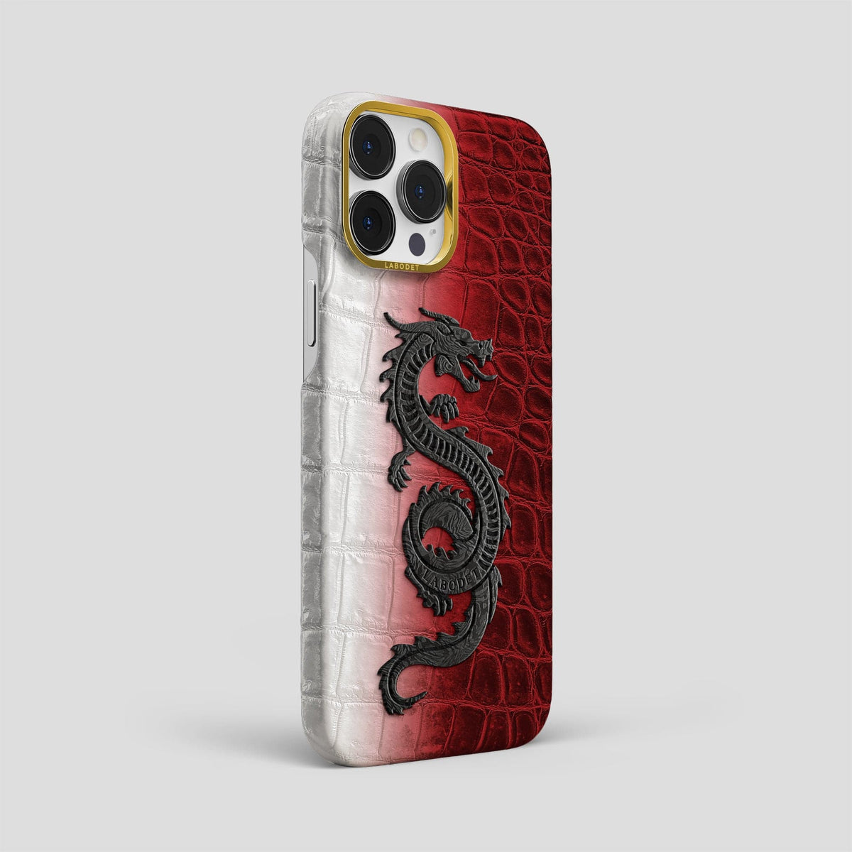 Red iPhone 14 Pro Max Himalaya Classic Case with Gold Metal -2 | Red-Gold