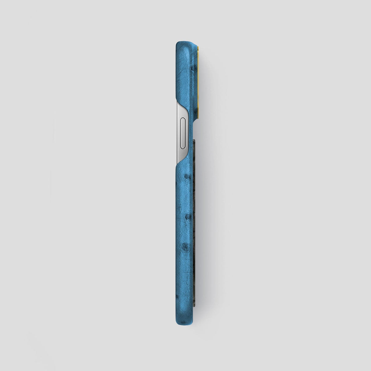 Blue-Jeans iPhone 13 Pro Max Classic Case Ostrich with Gold Metal -3 | Blue-Jeans-Gold