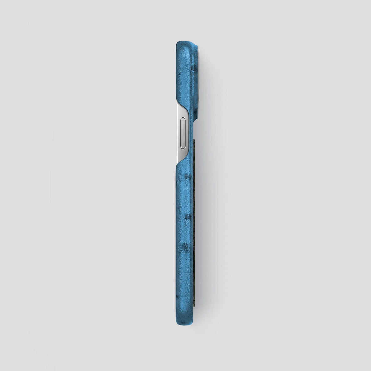 Blue-Jeans iPhone 14 Pro Max Classic Case Ostrich with Steel Metal -3 | Blue-Jeans-Steel