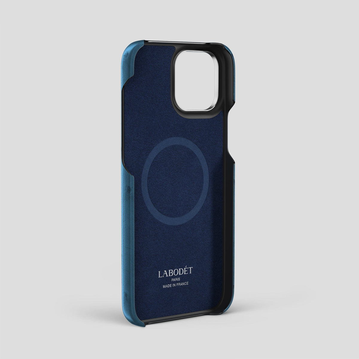 Blue-Jeans iPhone 13 Pro Max Classic Case Ostrich with Steel Metal -4 | Blue-Jeans-Steel