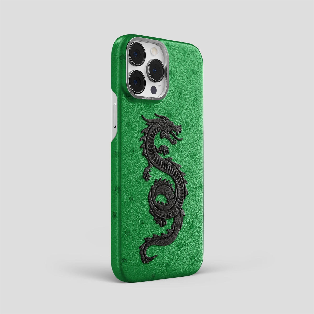 Kentucky Green iPhone 15 Pro Max Classic Case Ostrich with Steel Metal -2 | Kentucky-Green-Steel