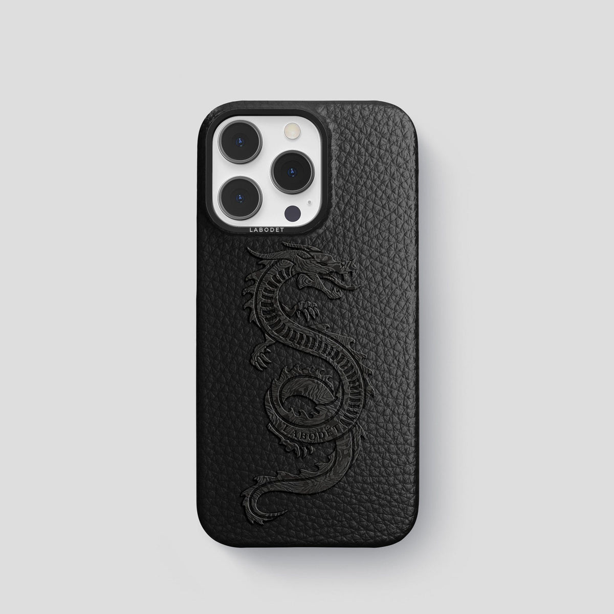 Black iPhone 15 Pro Classic Case Calf with Black Metal -1 | Black-Black
