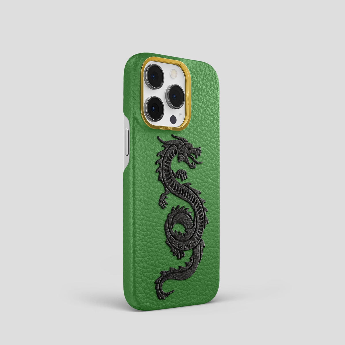 Herb iPhone 15 Pro Classic Case Calf with Gold Metal -2 | Herb-Gold