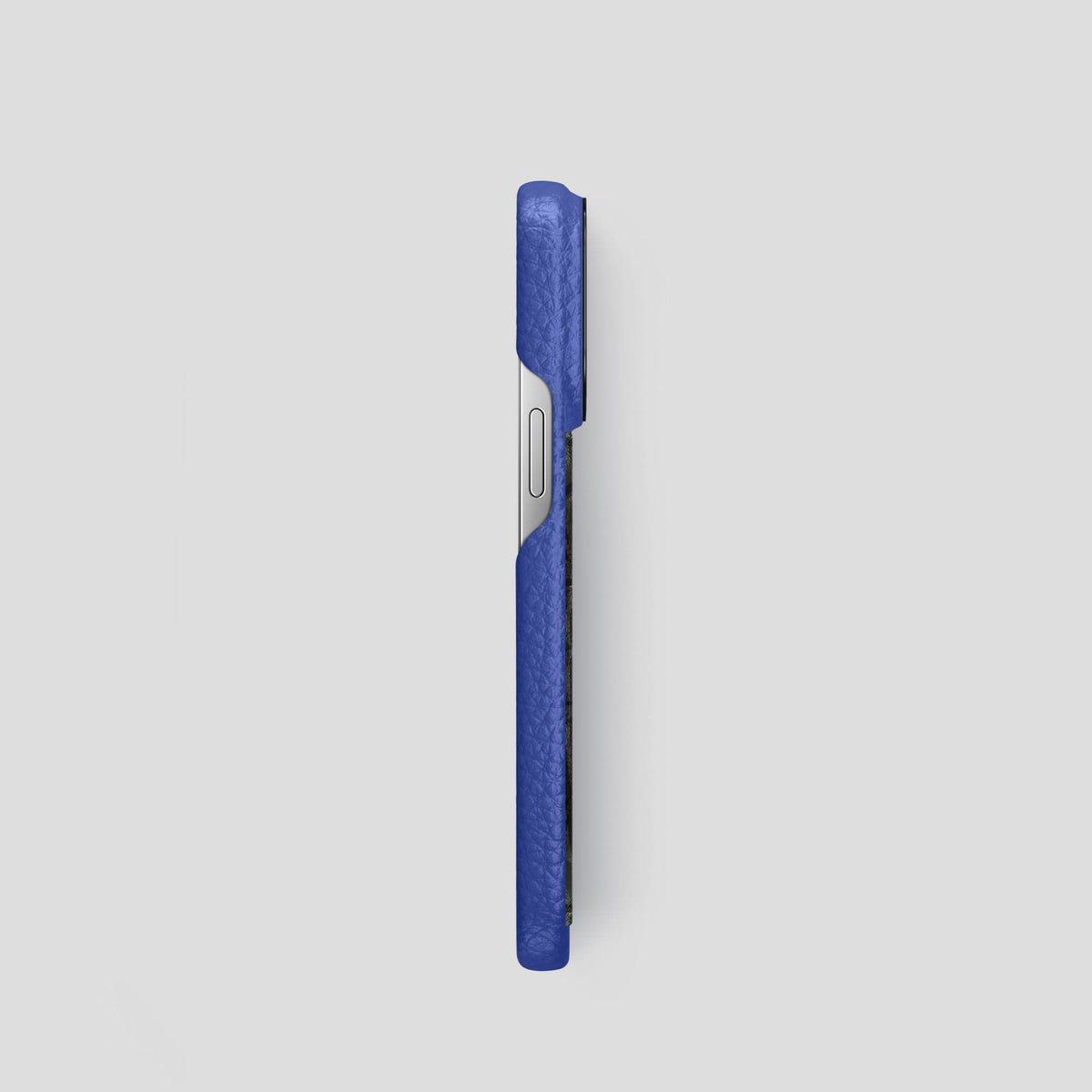 Royal Blue iPhone 15 Pro Classic Case Calf with Black Metal -3 | Royal-Blue-Black