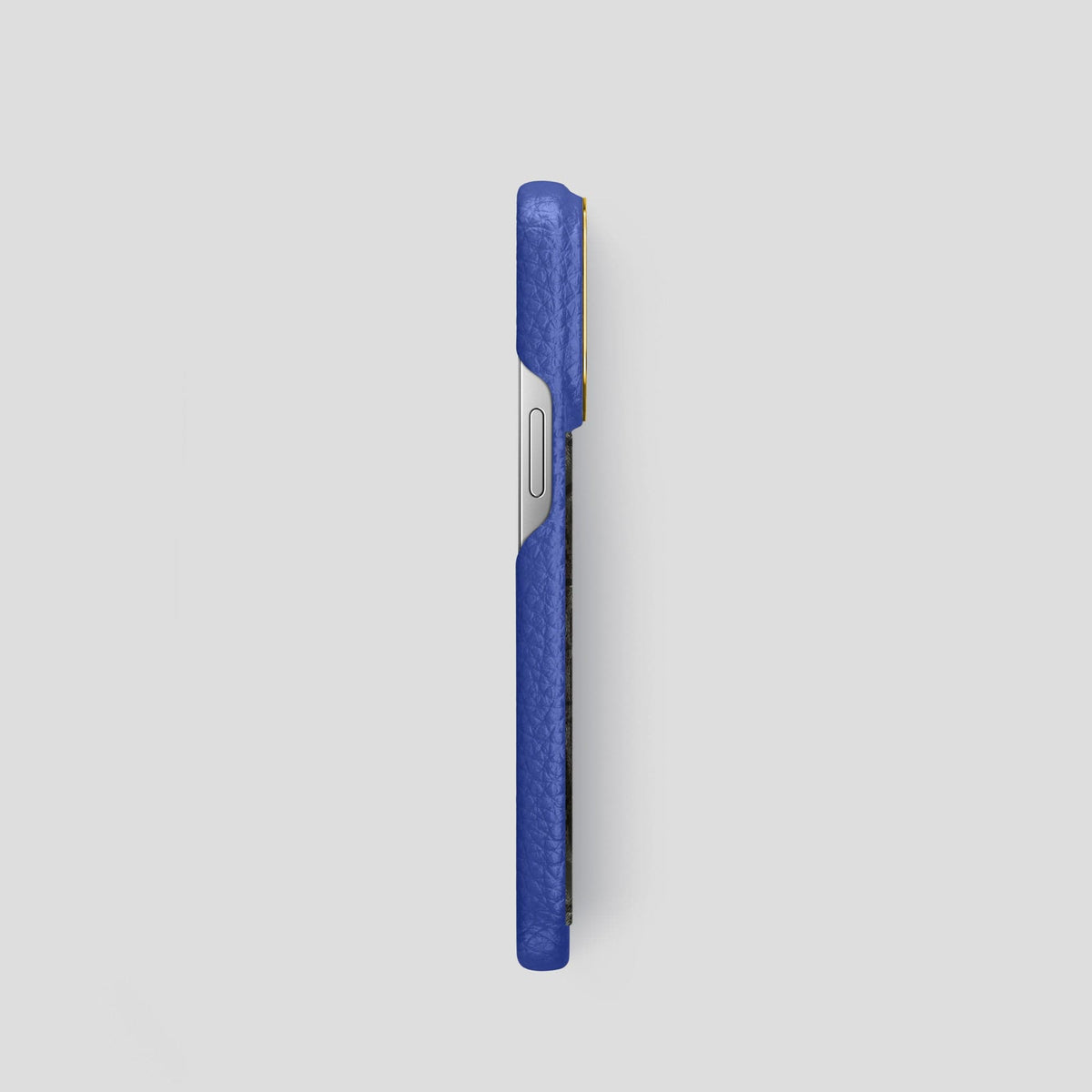 Royal Blue iPhone 15 Pro Classic Case Calf with Gold Metal -3 | Royal-Blue-Gold