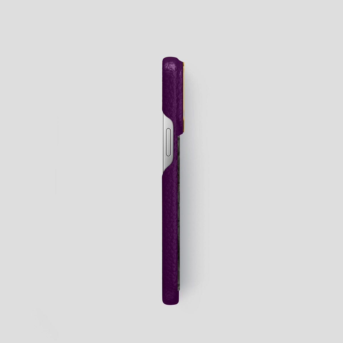 Violet iPhone 15 Pro Classic Case Calf with Gold Metal -3 | Violet-Gold