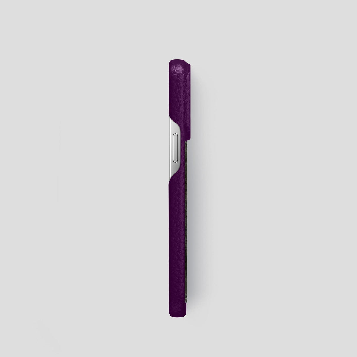 Violet iPhone 15 Pro Classic Case Calf with Steel Metal -3 | Violet-Steel