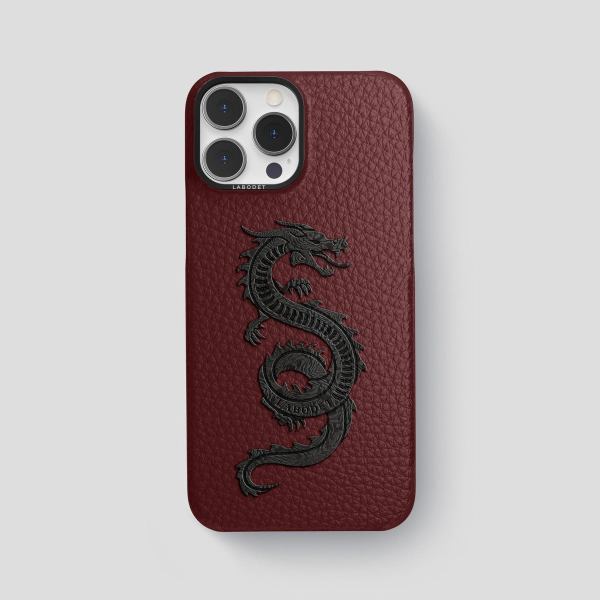 Bordeaux iPhone 15 Pro Max Classic Case Calf with Black Metal -1 | Bordeaux-Black