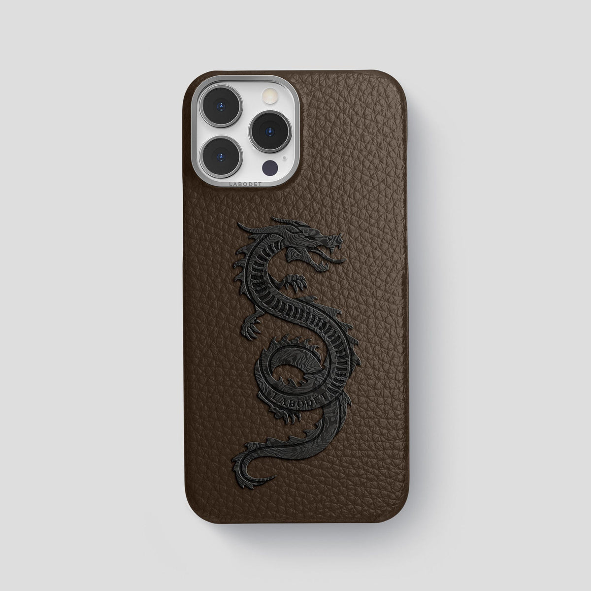 Dark Brown iPhone 15 Pro Max Classic Case Calf with Steel Metal -1 | Dark-Brown-Steel