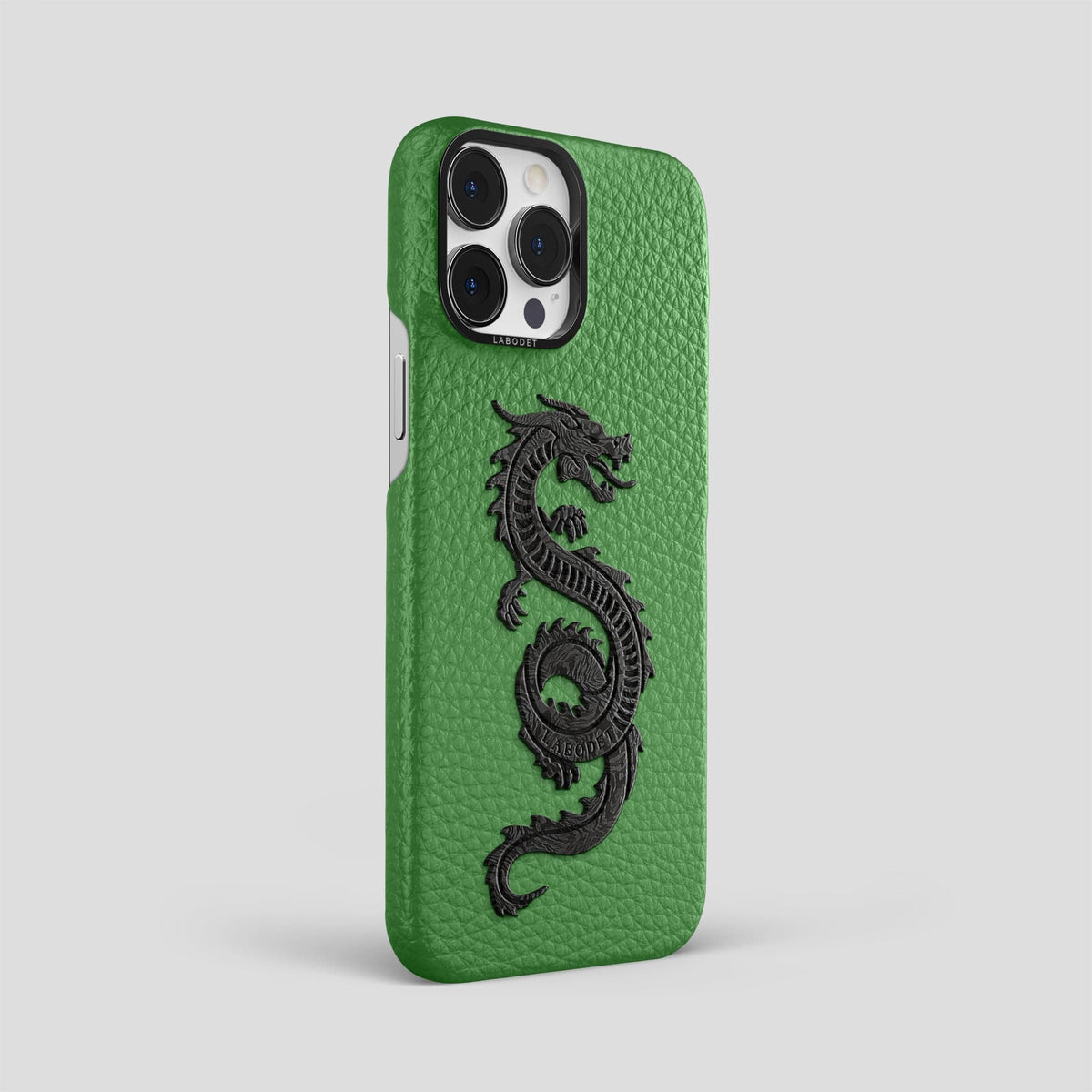 Herb iPhone 15 Pro Max Classic Case Calf with Black Metal -2 | Herb-Black