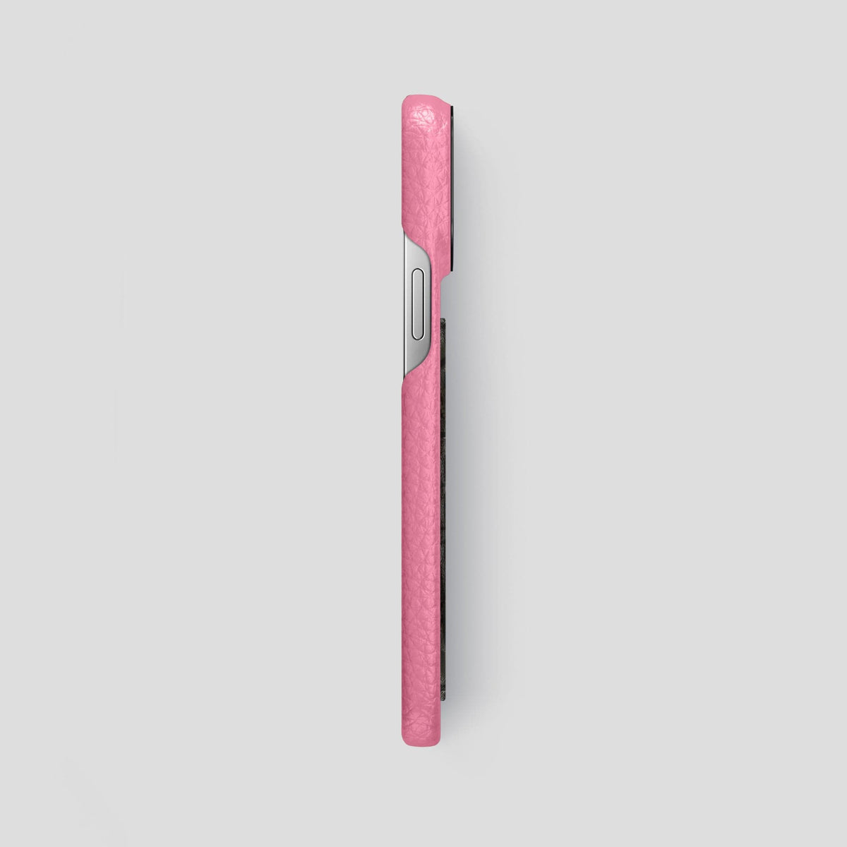 Pink iPhone 15 Pro Max Classic Case Calf with Black Metal -3 | Pink-Black