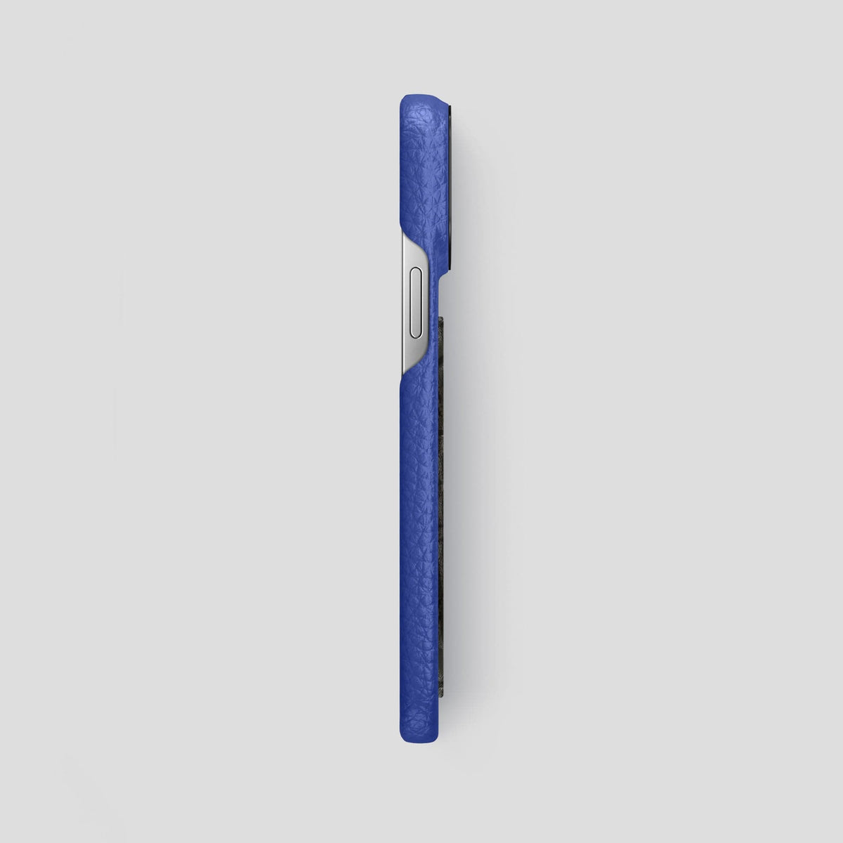 Royal Blue iPhone 15 Pro Max Classic Case Calf with Black Metal -3 | Royal-Blue-Black