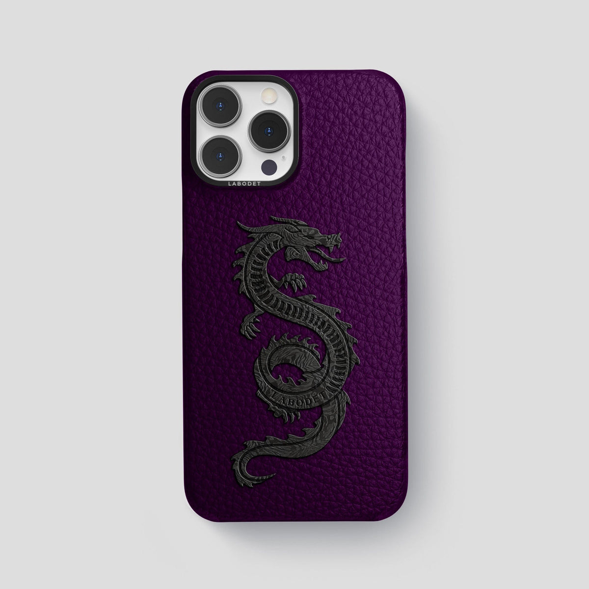 Violet iPhone 15 Pro Max Classic Case Calf with Black Metal -1 | Violet-Black