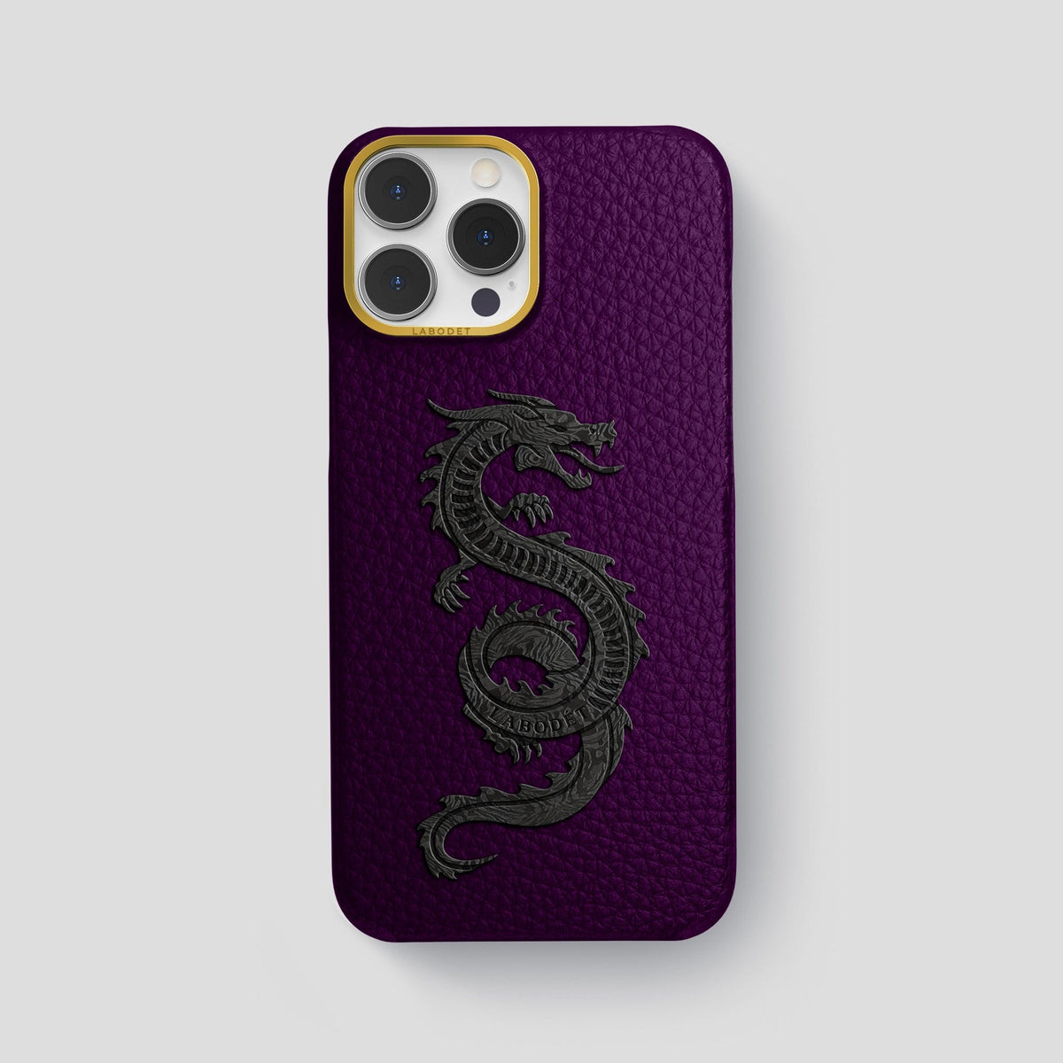 Violet iPhone 15 Pro Max Classic Case Calf with Gold Metal -1 | Violet-Gold