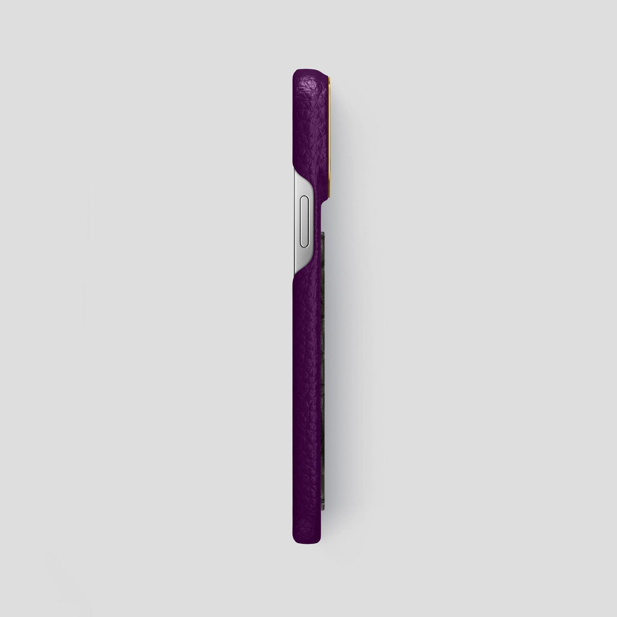 Violet iPhone 15 Pro Max Classic Case Calf with Gold Metal -3 | Violet-Gold
