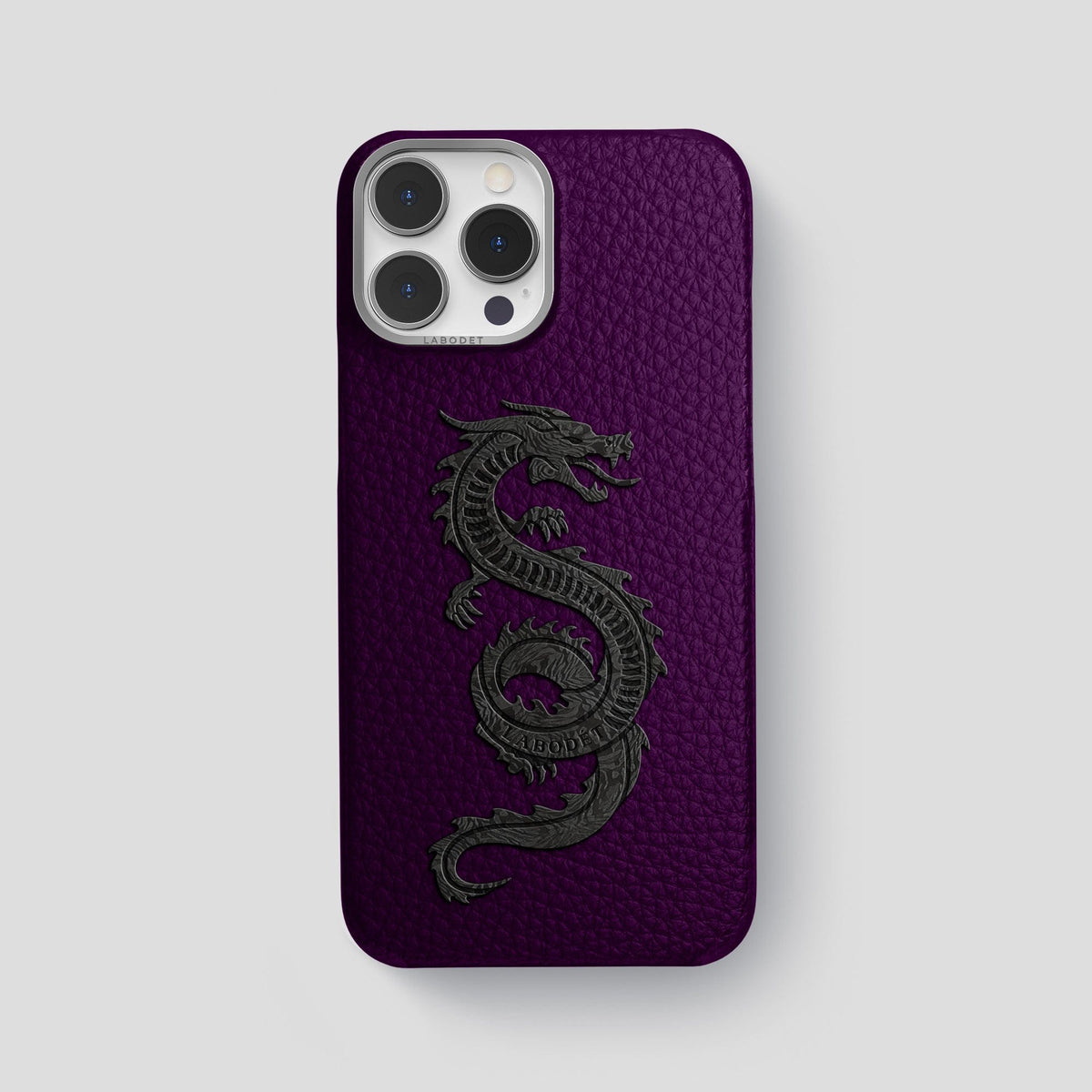 Violet iPhone 15 Pro Max Classic Case Calf with Steel Metal -1 | Violet-Steel