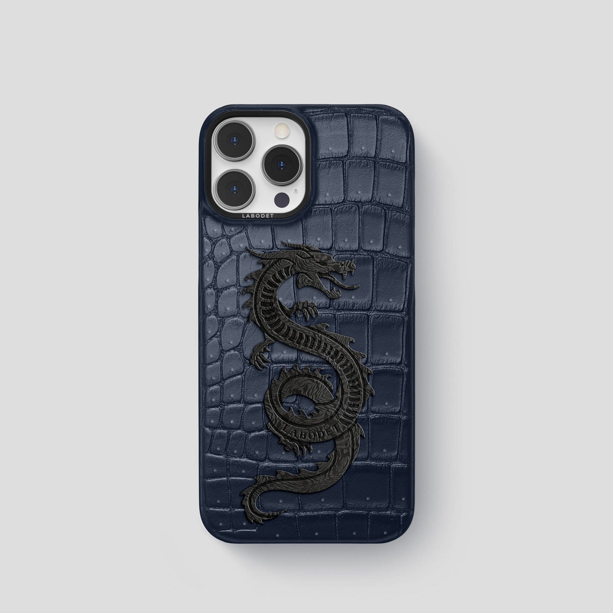 Deep Blue Sea iPhone 15 Pro Classic Case Porosus Crocodile with Black Metal -1 | Deep-Blue-Sea-Black