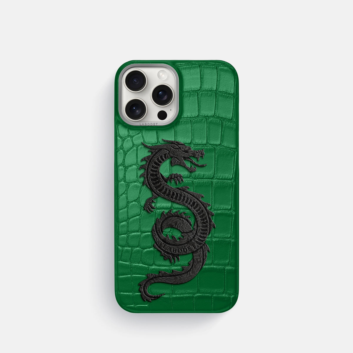 Forest-Green iPhone 16 Pro Classic Case Alligator with Steel Metal -1 | Forest-Green-Steel