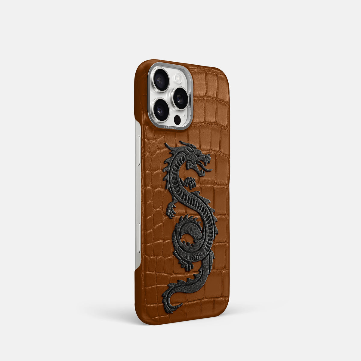 Honey iPhone 16 Pro Classic Case Alligator with Steel Metal -2 | Honey-Steel