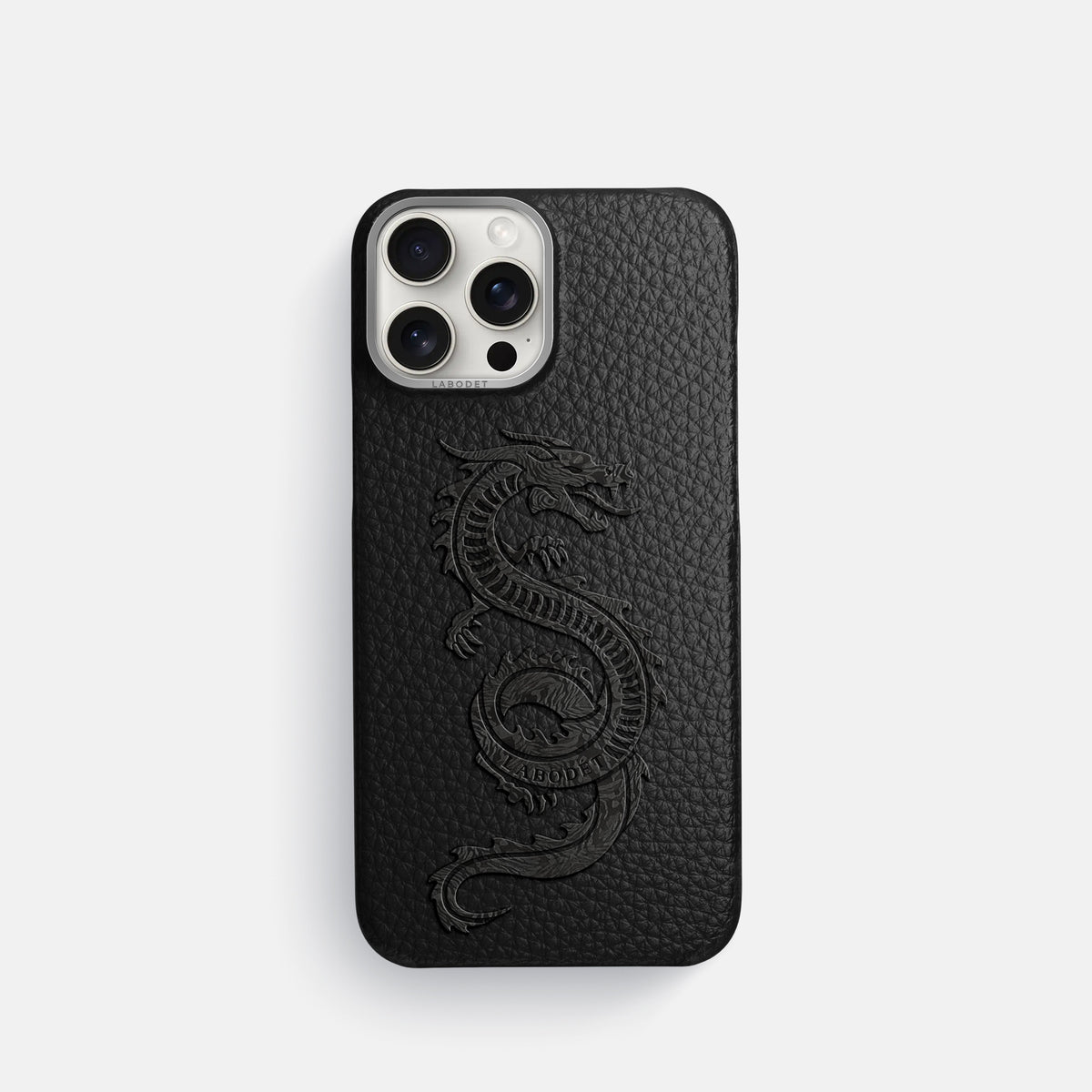 Black iPhone 16 Pro Classic Case Calf with Steel Metal -1 | Black-Steel