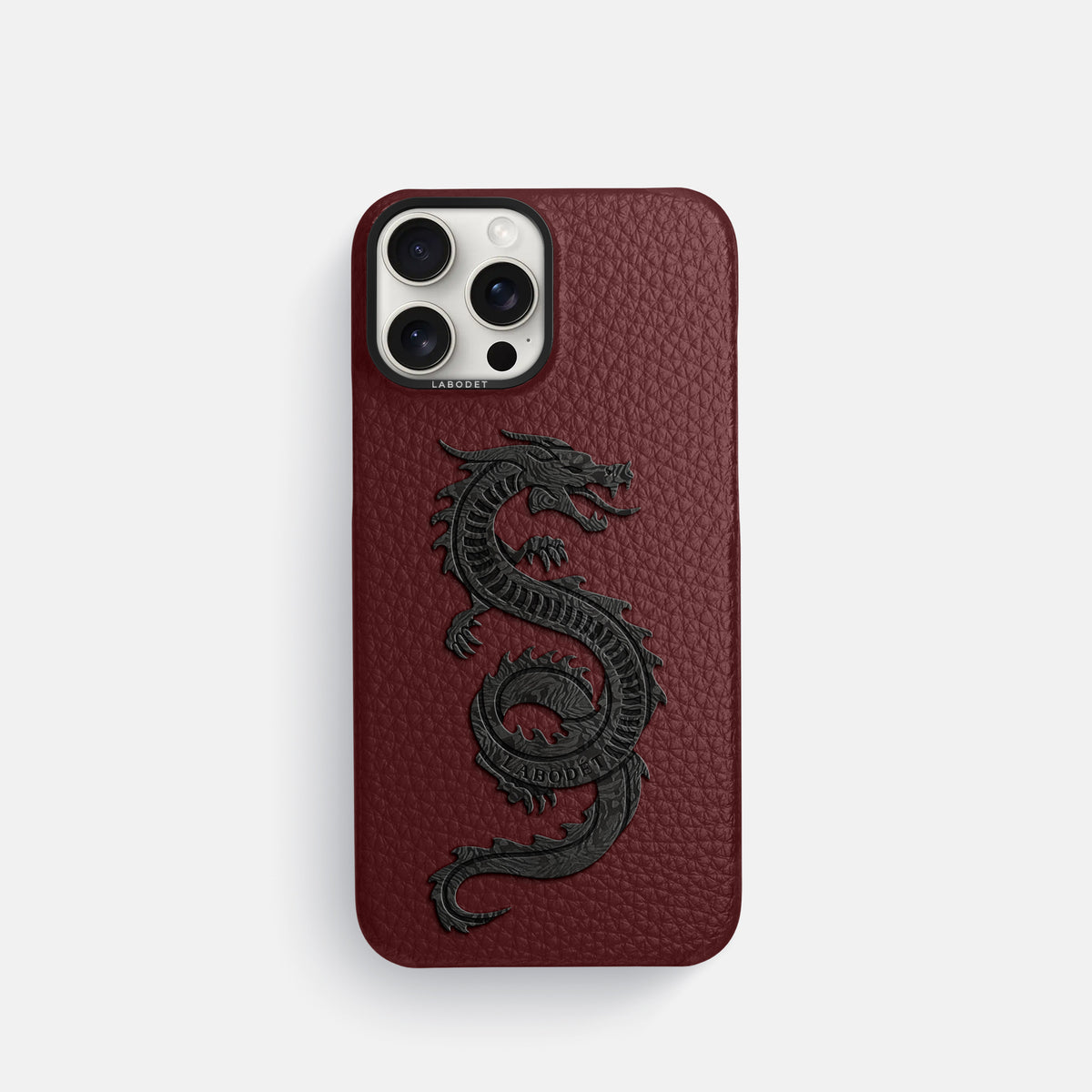 Bordeaux iPhone 16 Pro Classic Case Calf with Black Metal -1 | Bordeaux-Black