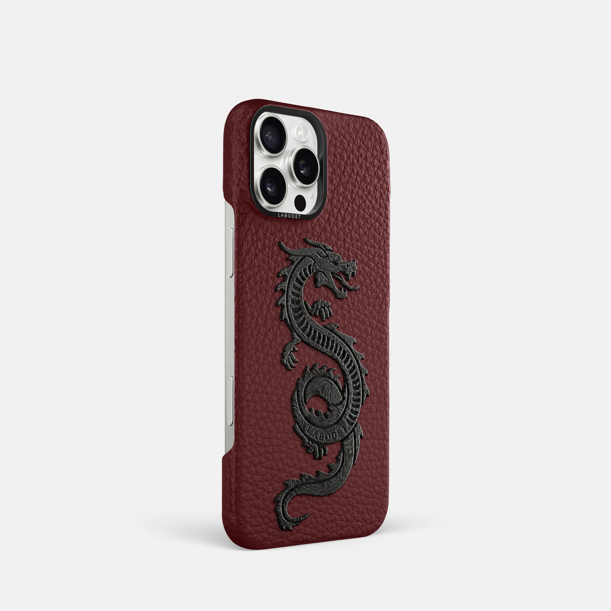 Bordeaux iPhone 16 Pro Classic Case Calf with Black Metal -2 | Bordeaux-Black