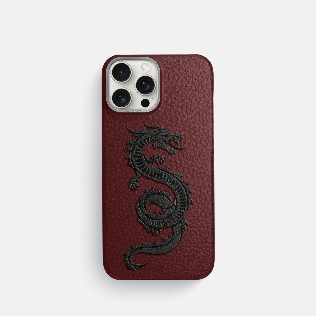 Bordeaux iPhone 16 Pro Classic Case Calf with Steel Metal -1 | Bordeaux-Steel