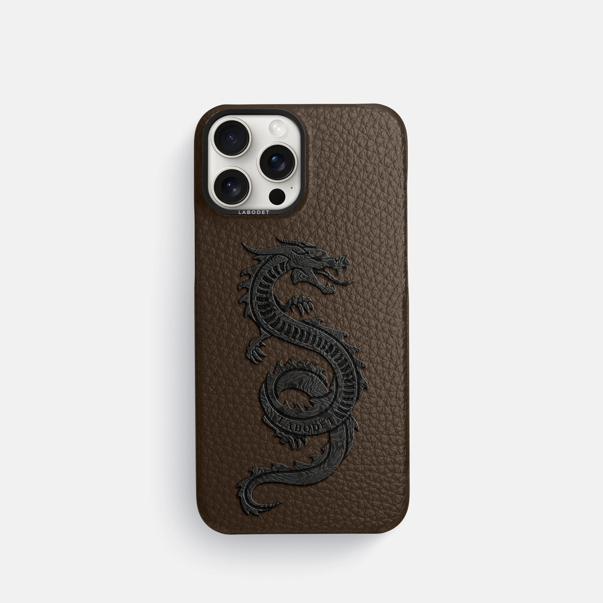 Dark Brown iPhone 16 Pro Classic Case Calf with Black Metal -1 | Dark-Brown-Black