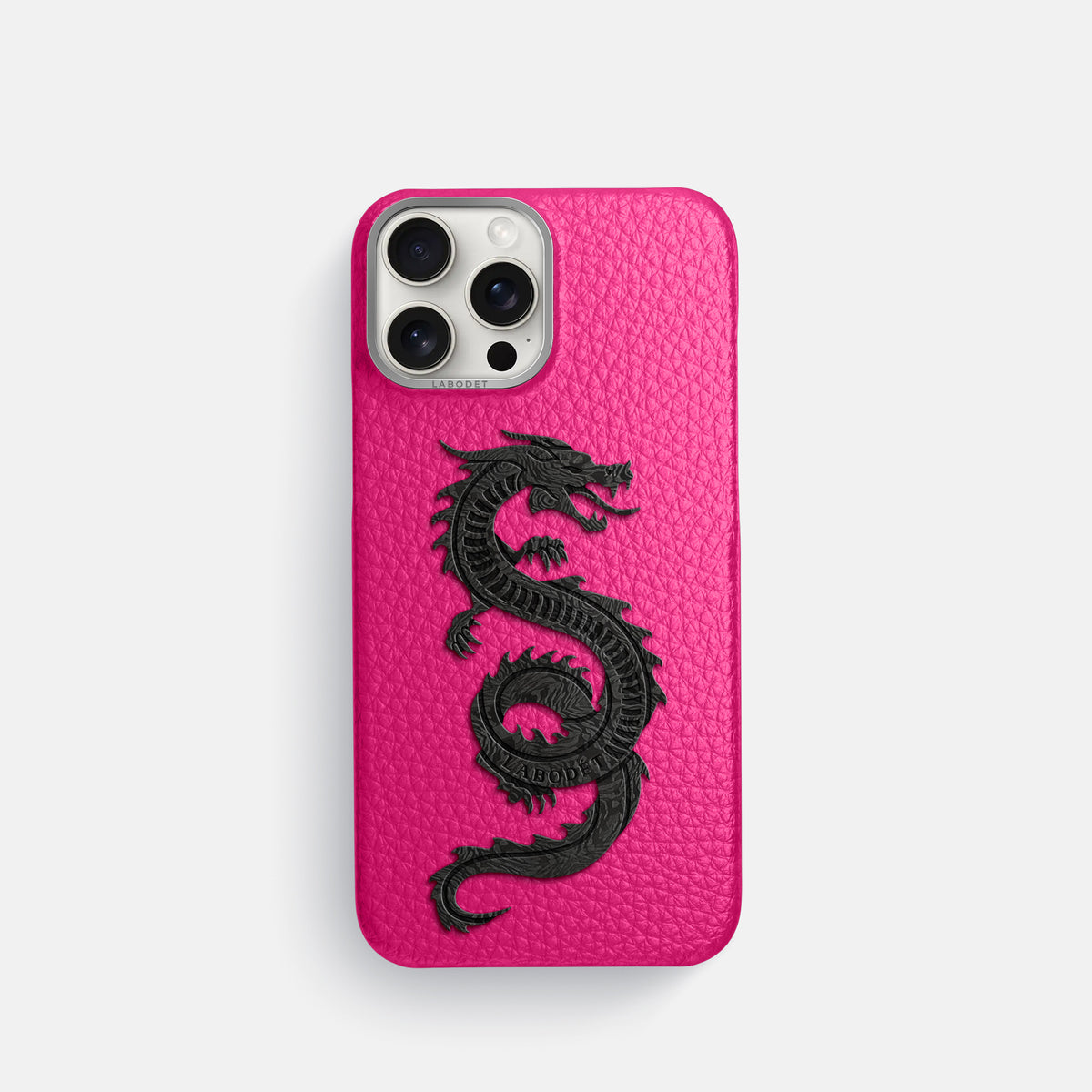 Magenta iPhone 16 Pro Classic Case Calf with Steel Metal -1 | Magenta-Steel