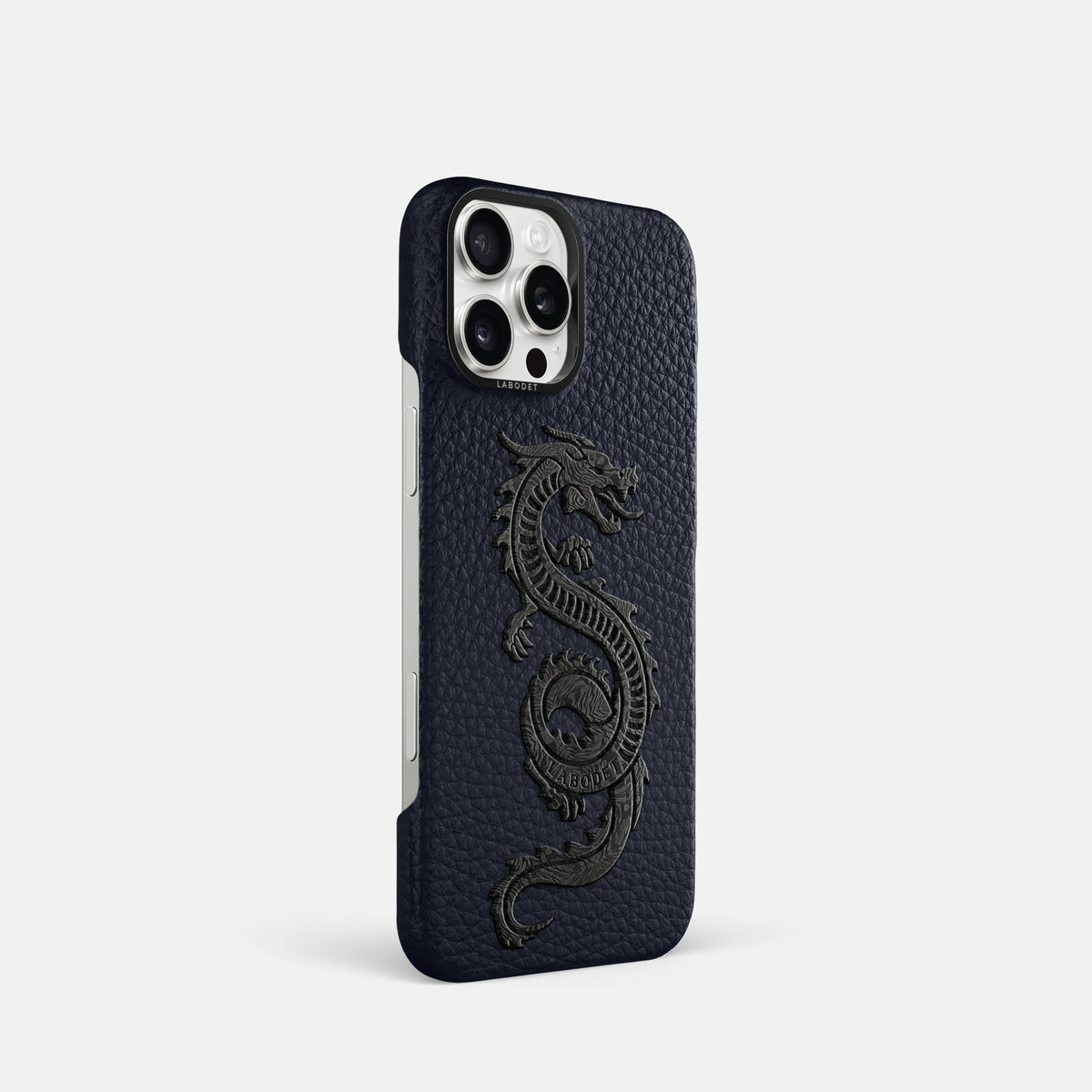 Marine iPhone 16 Pro Classic Case Calf with Black Metal -2 | Marine-Black