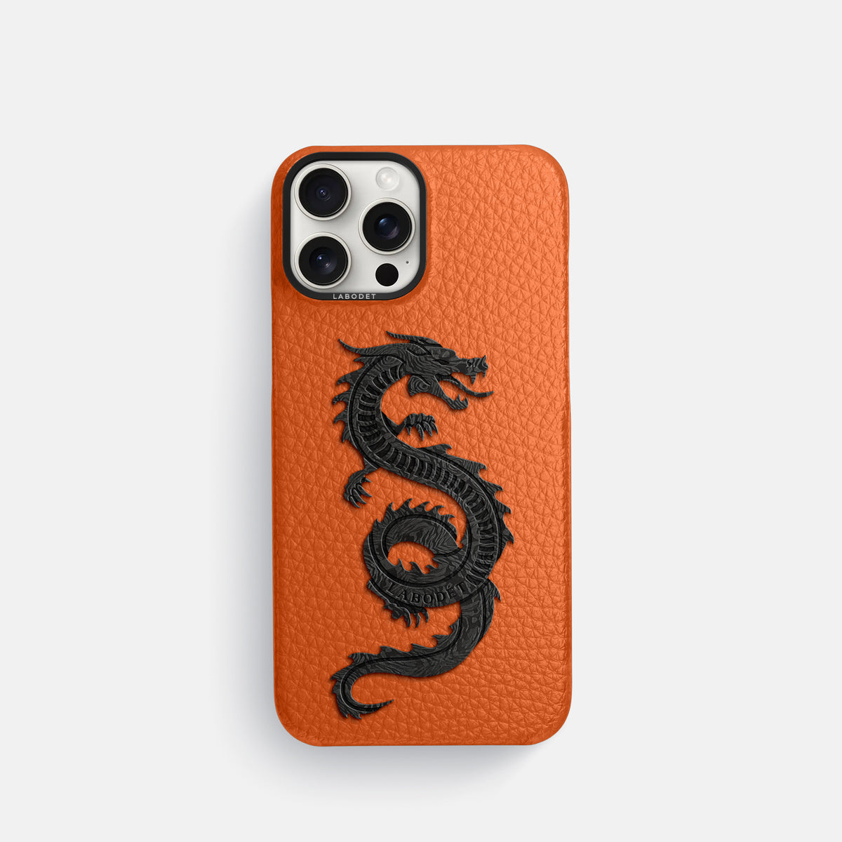 Orange iPhone 16 Pro Classic Case Calf with Black Metal -1 | Orange-Black