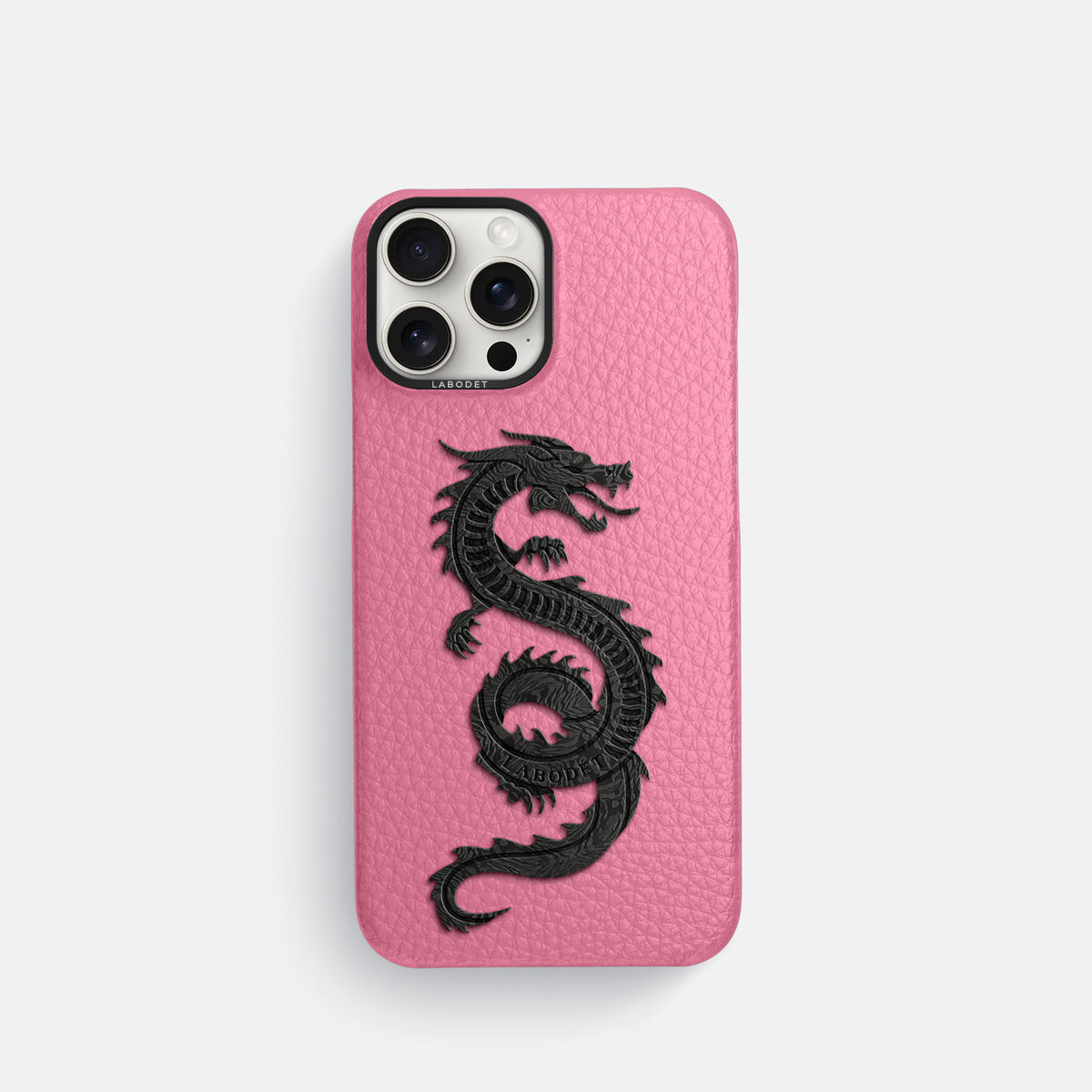 Pink iPhone 16 Pro Classic Case Calf with Black Metal -1 | Pink-Black