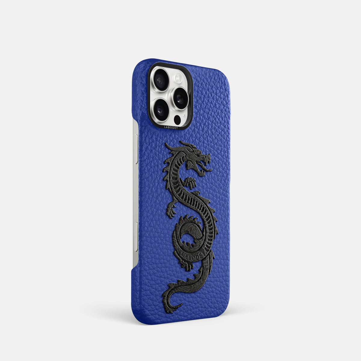 Royal Blue iPhone 16 Pro Classic Case Calf with Black Metal -2 | Royal-Blue-Black